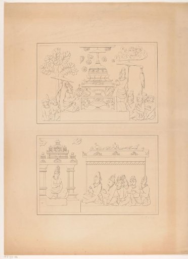 Relief with Buddhist gods, possibly from the temple Candi Mendut