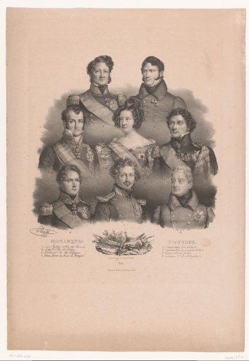 Portraits of eight European rulers from the first half of the nineteenth century