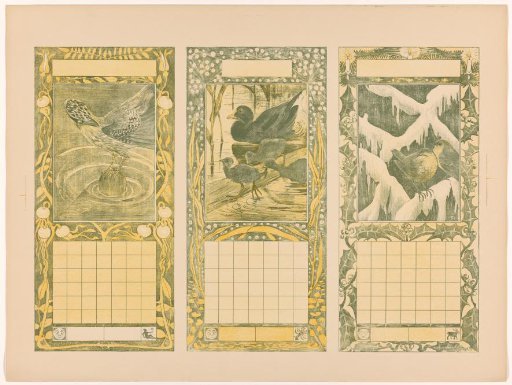 Calendars for August, June and December 1904