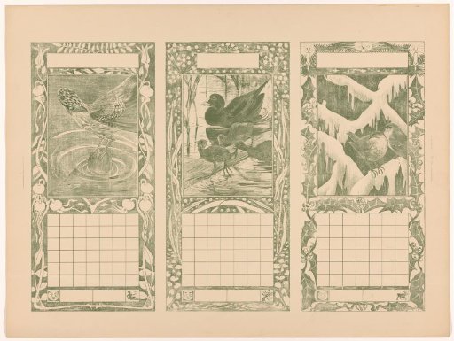 Calendars for August, June and December 1904