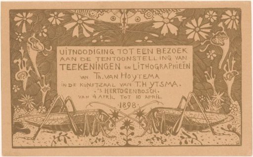 Invitation with two grasshoppers