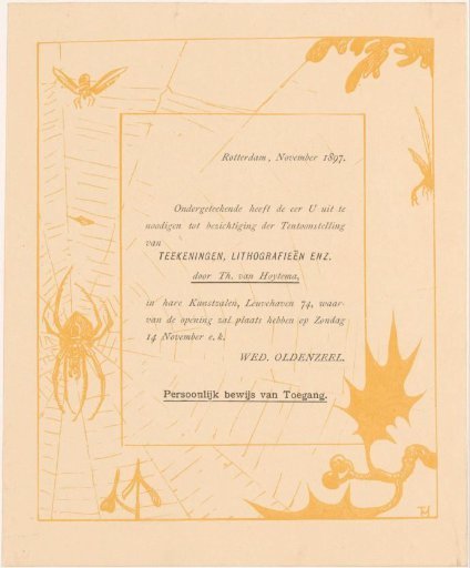 Invitation with spider