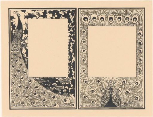 Design for Announcement and Order Card with Peacocks