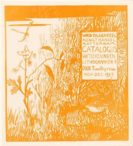 Catalogue cover with toad and dragonfly