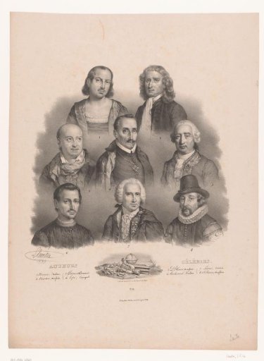 Portraits of eight famous writers