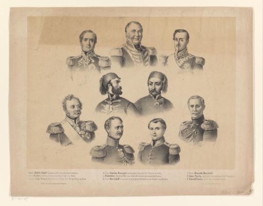 Portraits of nine generals