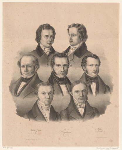 Portraits of seven German professors