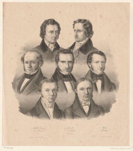 Portraits of seven German professors