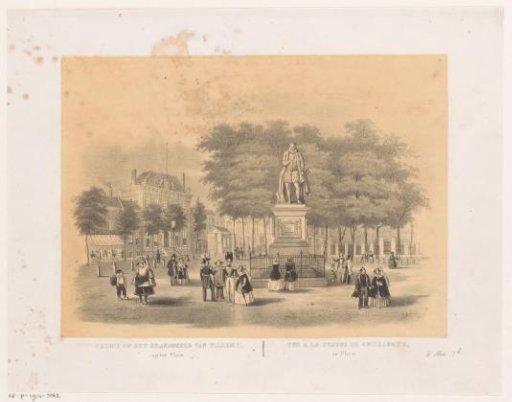 View from the Tournooiveld of the Gentlemen's Inn of Dordrecht in The Hague, circa 1850