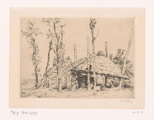 Empty hay shelf with a sagging roof
