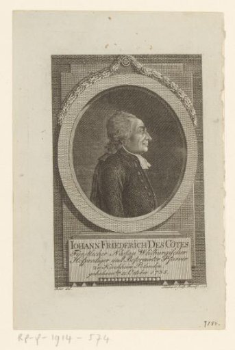 Portrait of Johan Friedrich Des Côtes