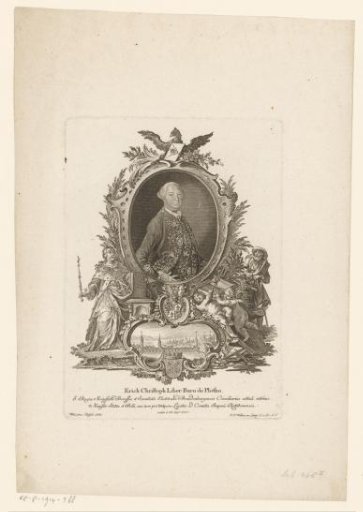 Portrait of Erich Christoph von Plotho, with view of Regensburg