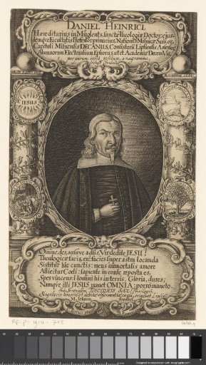 Portrait of Daniel Heinrici with emblemata