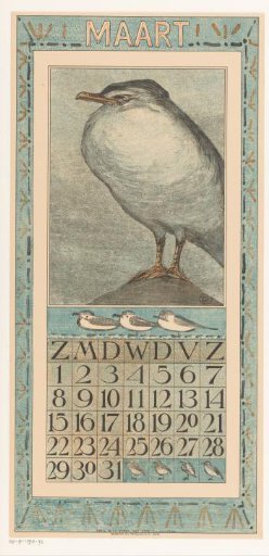 Calendar page April with black-tailed godwit