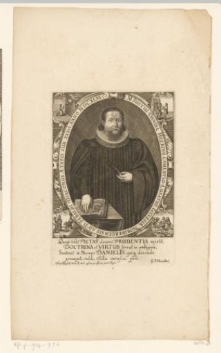 Portrait of Justus Daniel Hering with emblems