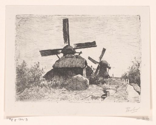 Two mills in a landscape