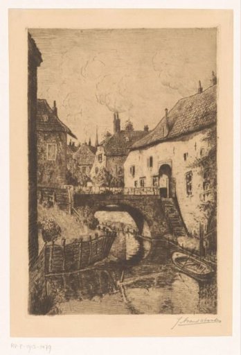 View of a bridge near the Zusters van Orthenpoort in 's-Hertogenbosch