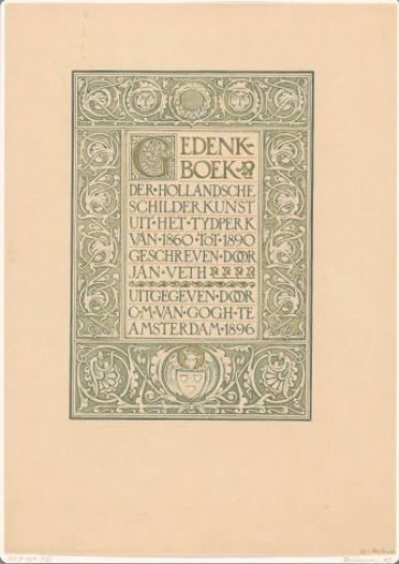 Title page of Memorial Book of Dutch Painting from the Period 1860 to 1890