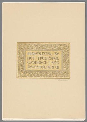 Music for the tragedy Gysbreght van Aemstel