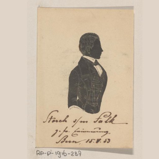 Portrait of an unknown man in costume with the name Storch
