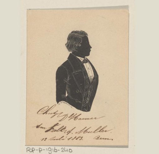 Portrait of an unknown man in costume with the name Hauer