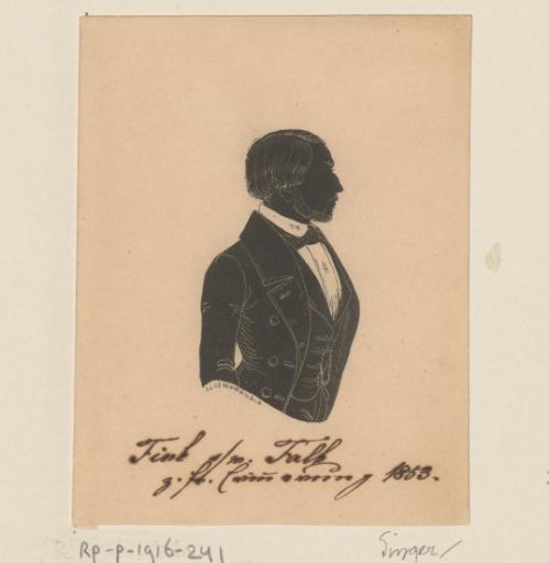 Silhouette portrait of an unknown man, possibly Mr. Fink