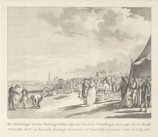 Prince and Princess of Orange inspecting the Westcappelse Dike, 1786