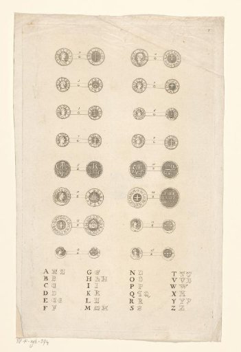 Sheet with sixteen coins