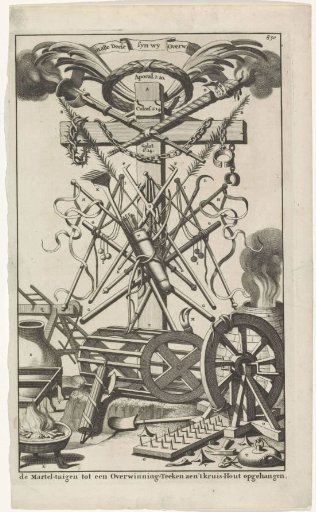 Instruments of torture hanging on the cross
