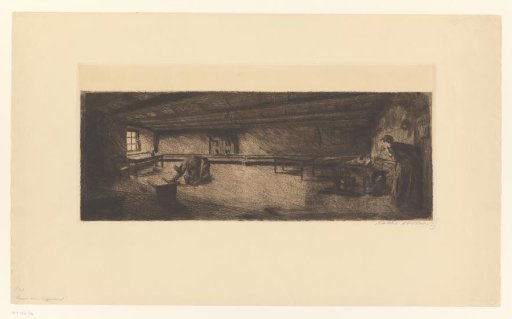 Room with Fighting Men and a Running Woman