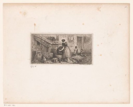 Peasant Woman Scrubbing a Tub
