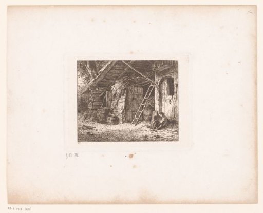 Two Children, Sitting in Front of a Stable Door