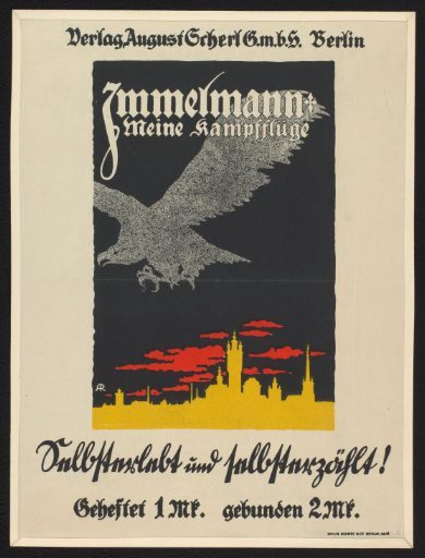 Poster Promoting: Max Immelmann, My Combat Flights, 1917