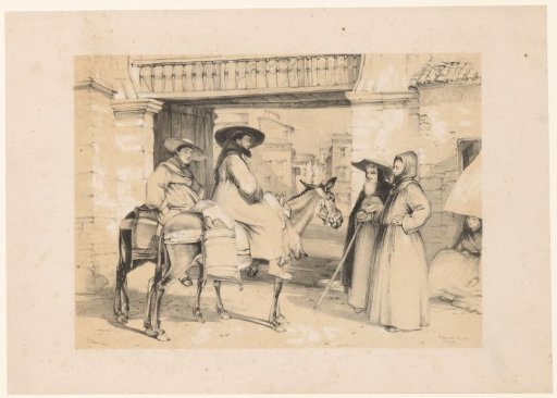 Mendicant friars at a gate in Granada