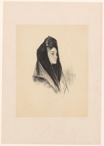Young woman from Seville with a cloth over her head
