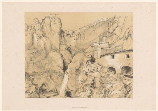 Rocky landscape with a view of Ronda