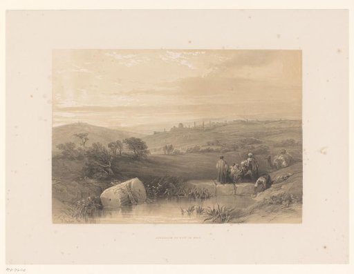 Figures drawing water near Jerusalem