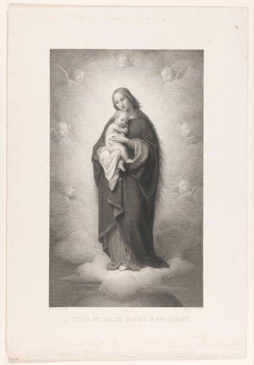 Mary with child on a cloud