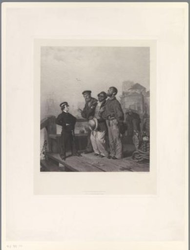 Three Sailors and a Boy in a Harbour