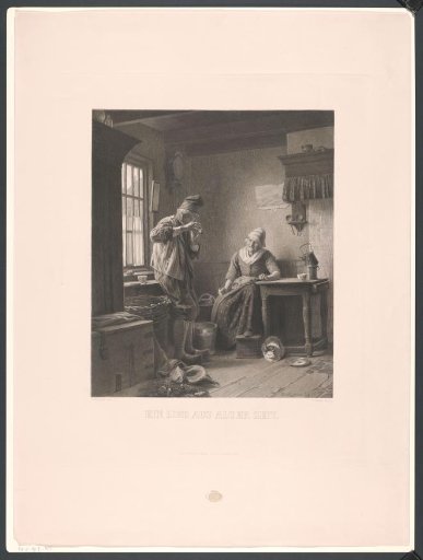 Old Man Playing His Flute for His Wife