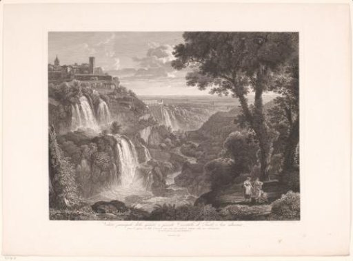 View of the great and small waterfalls of Tivoli