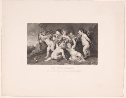 Seven Putti Holding a Garland of Fruit Aloft