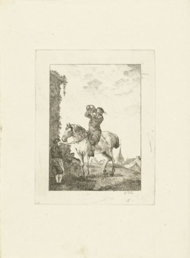 Rider at an Inn Drinking Water from a Jug