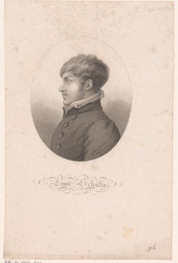 Portrait of Ernst Schulze, and profile in an oval