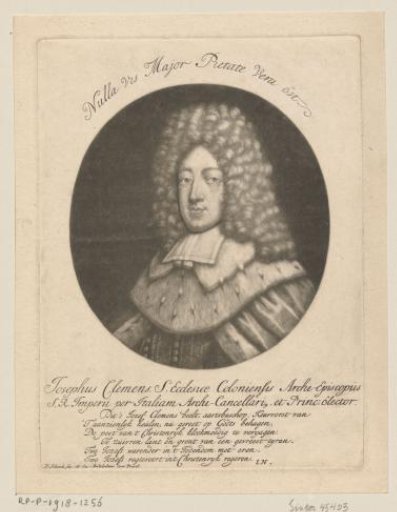Portrait of Joseph Clemens, Elector and Archbishop of Cologne