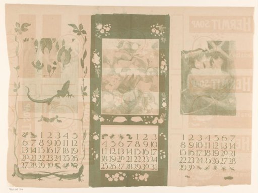 Calendar pages of April, May and June, with lizard and birds