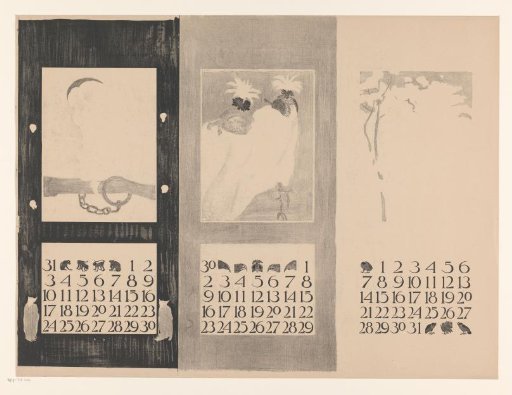Calendar pages of August, November and December, with birds