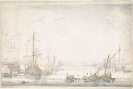 Ships on the IJ in front of Amsterdam