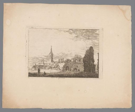 View of the church and ruins of the Abbey of Rijnsburg