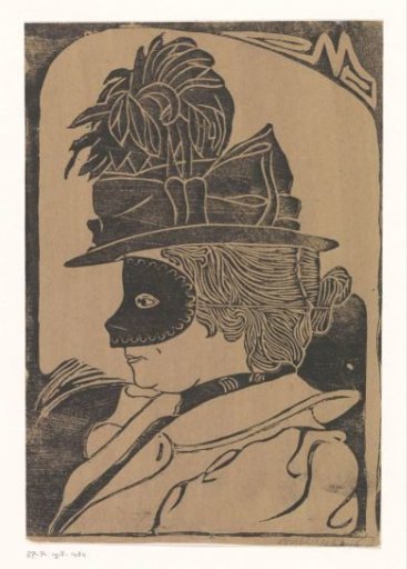 Profile with hat and mask